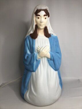 Vintage Empire Mary Lighted Blow Mold Nativity Christmas Yard Decor 27"